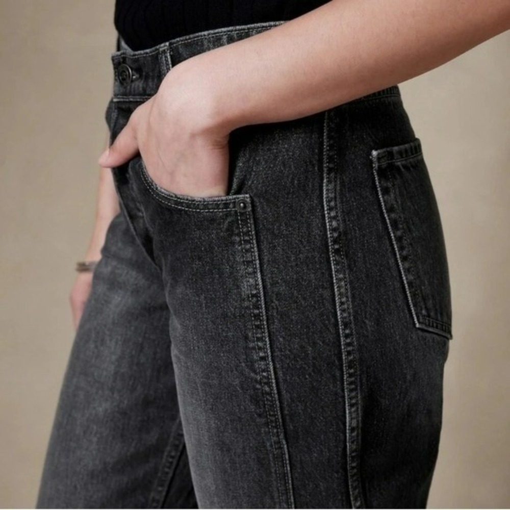 Banana Republic NEW Ranger Washed Black Straight Leg Jeans Womens SZ 33 Western - Picture 3 of 14